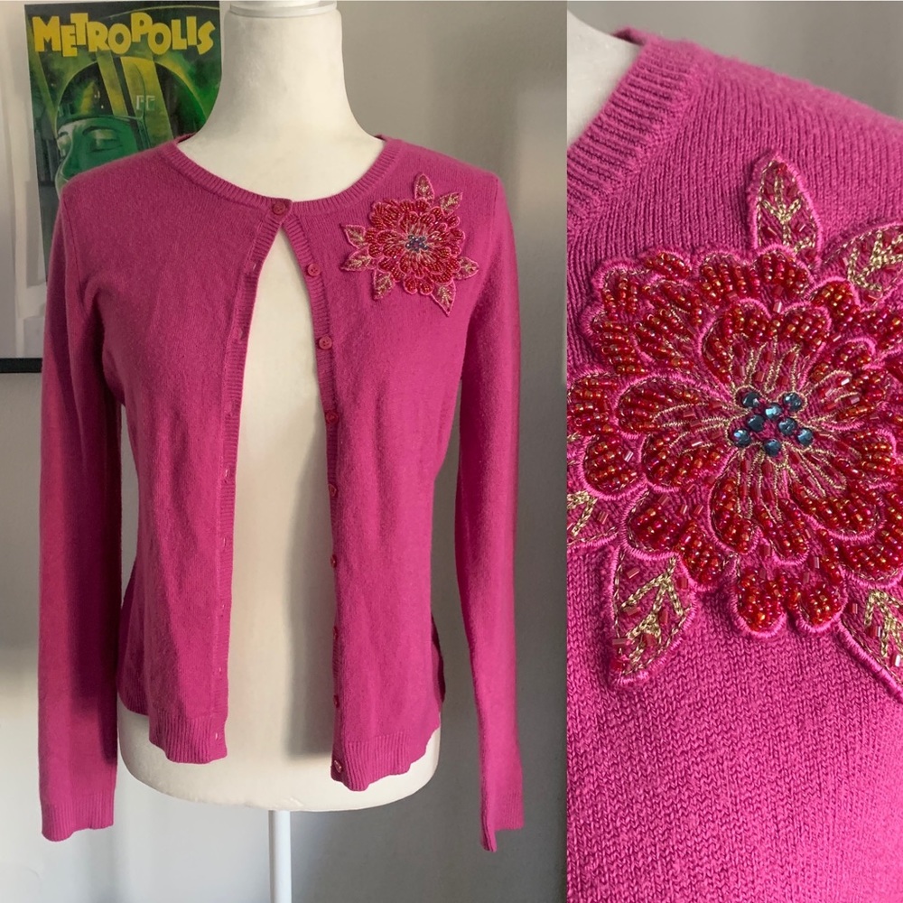 Y2K NY & Company Retro Pink Cardigan/Sweater | Sm